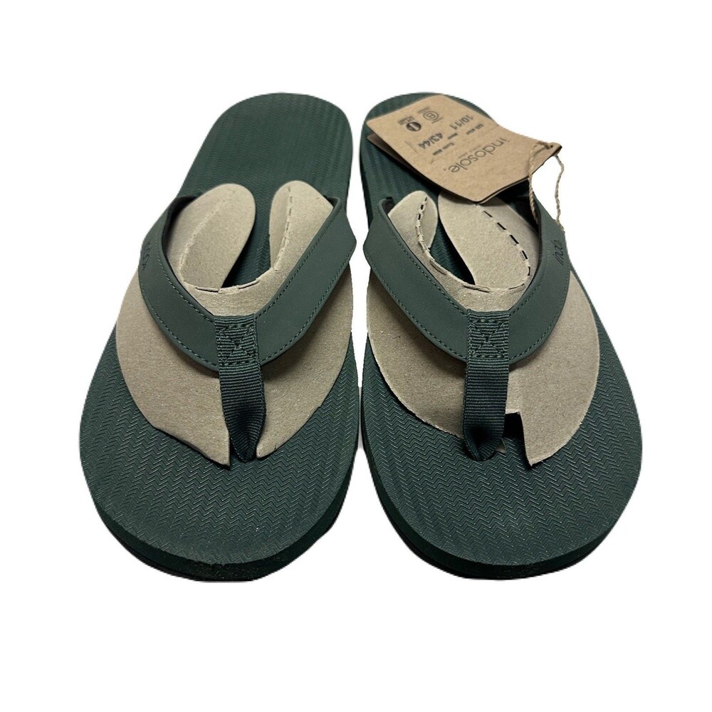 NEW Indosoles Mens Size 10-11 All Terrain Waterproof Vegan Flip Flops Leaf Green - Picture 5 of 9